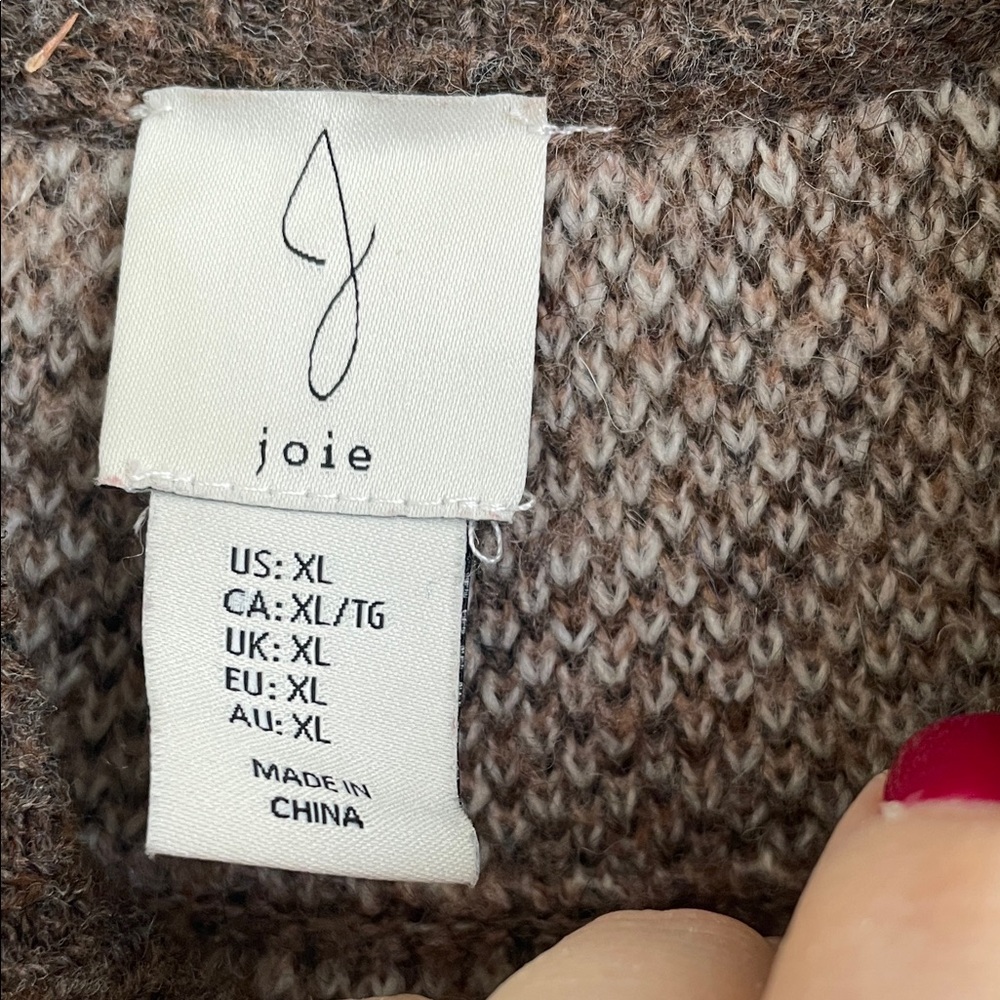 JOIE Cozy Fair Isle Sweater XL Warm Wool Blend - Picture 4 of 7